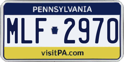 PA license plate MLF2970
