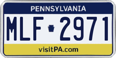 PA license plate MLF2971