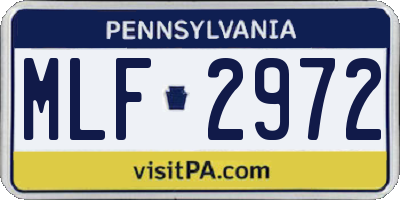 PA license plate MLF2972