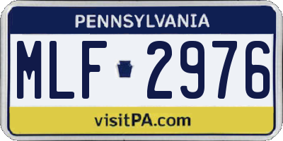 PA license plate MLF2976