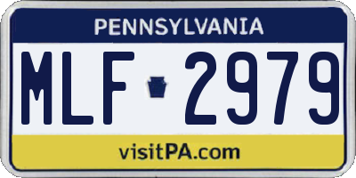 PA license plate MLF2979
