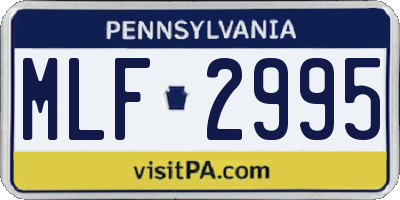 PA license plate MLF2995