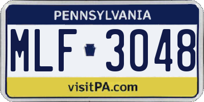 PA license plate MLF3048