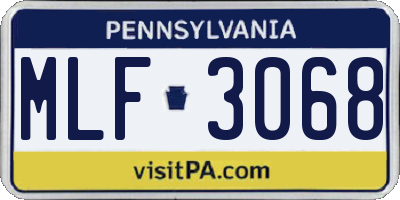 PA license plate MLF3068