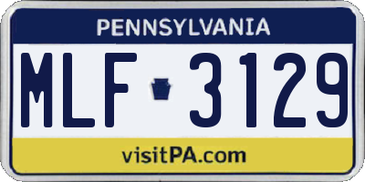 PA license plate MLF3129