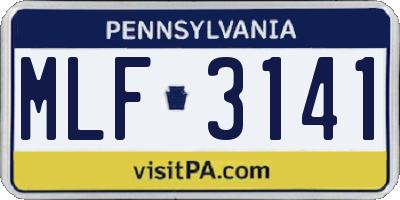 PA license plate MLF3141
