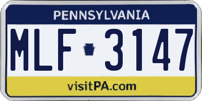 PA license plate MLF3147