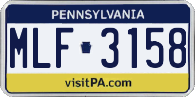 PA license plate MLF3158