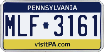 PA license plate MLF3161