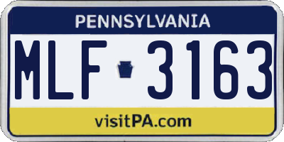 PA license plate MLF3163