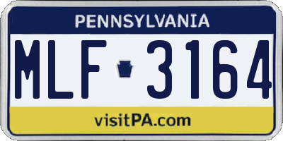 PA license plate MLF3164