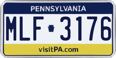 PA license plate MLF3176