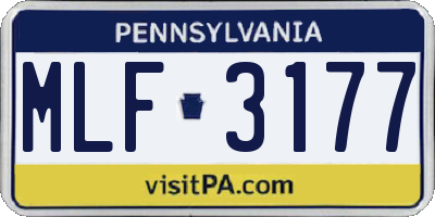 PA license plate MLF3177