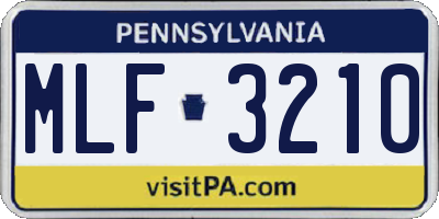 PA license plate MLF3210