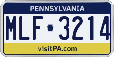 PA license plate MLF3214