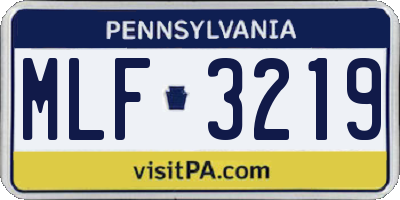 PA license plate MLF3219