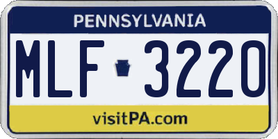 PA license plate MLF3220