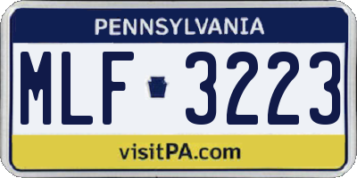 PA license plate MLF3223