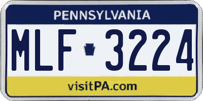 PA license plate MLF3224