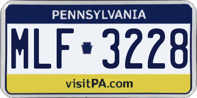 PA license plate MLF3228