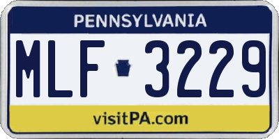 PA license plate MLF3229