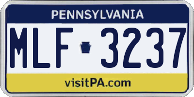 PA license plate MLF3237