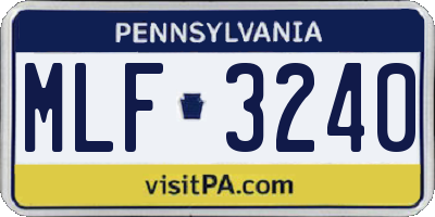 PA license plate MLF3240