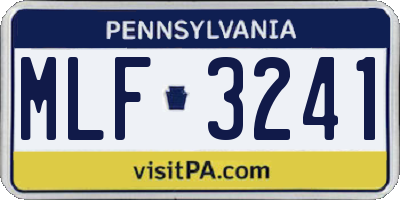 PA license plate MLF3241