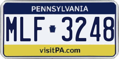 PA license plate MLF3248