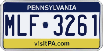 PA license plate MLF3261