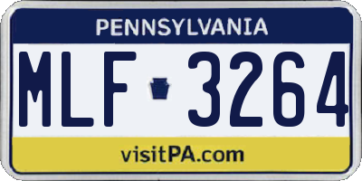 PA license plate MLF3264