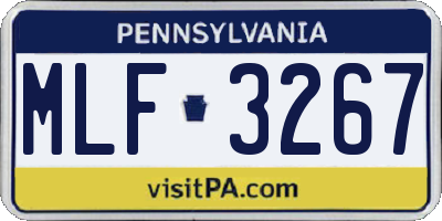 PA license plate MLF3267