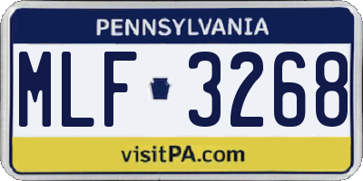 PA license plate MLF3268