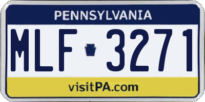 PA license plate MLF3271