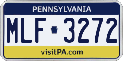 PA license plate MLF3272