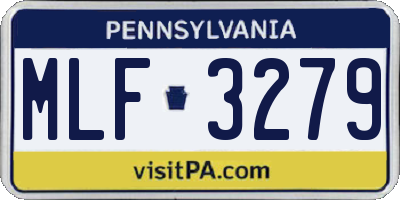 PA license plate MLF3279
