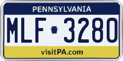 PA license plate MLF3280