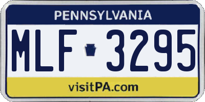 PA license plate MLF3295