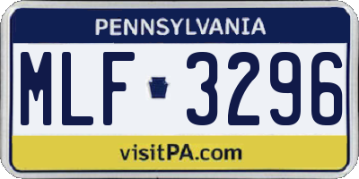 PA license plate MLF3296