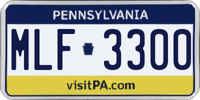 PA license plate MLF3300