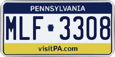 PA license plate MLF3308
