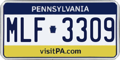 PA license plate MLF3309