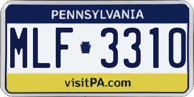 PA license plate MLF3310