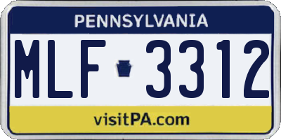 PA license plate MLF3312