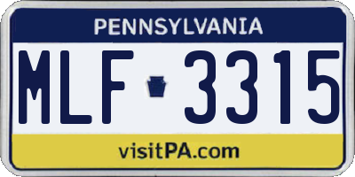 PA license plate MLF3315