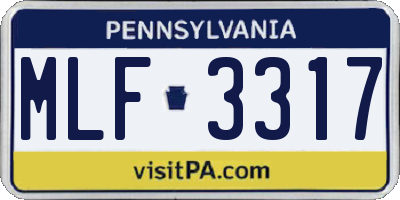 PA license plate MLF3317