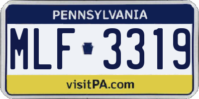 PA license plate MLF3319