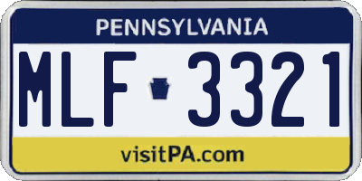 PA license plate MLF3321