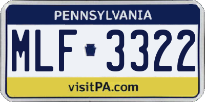 PA license plate MLF3322