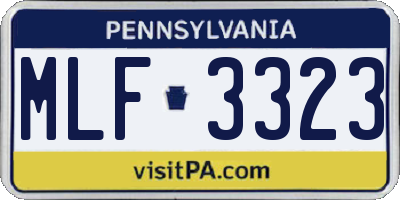 PA license plate MLF3323